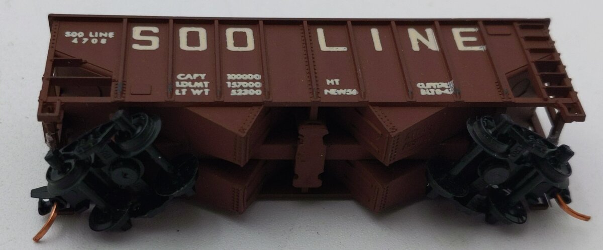 Atlas 2241 N-Scale SOO Line 2-Bay Rib Side Arch End Open Hopper #4708 LN/Box