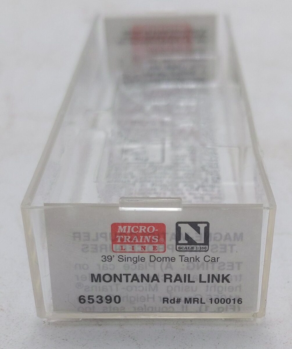 Micro-Trains 65390 N Montana Rail Link 39' Single Dome Tank Car #100016 LN/Box
