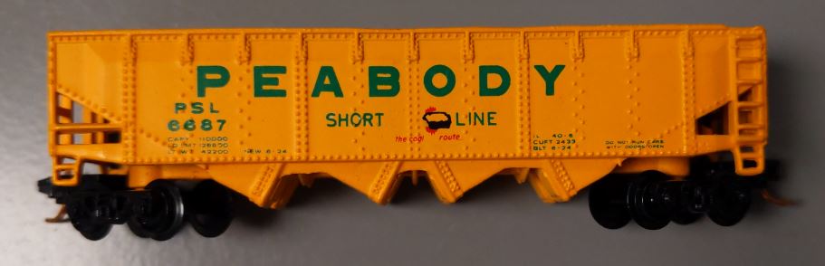 Bachmann 73354 N Scale Peabody Coal Company 40' Quad Hopper #6687