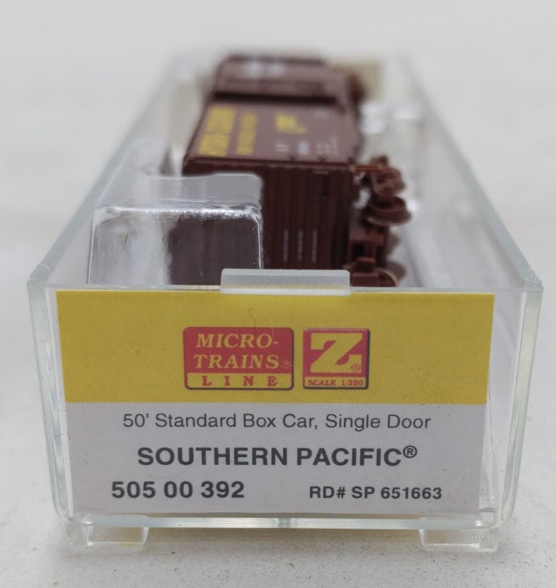 MicroTrains 50500392 Z Southern Pacific 50' Standard Boxcar with Load #651663