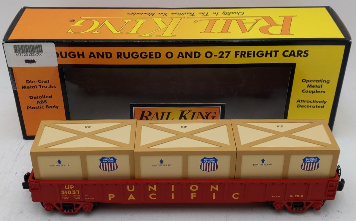 MTH 30-72012 O Gauge Union Pacific Gondola Car w/ Crates #31037 LN/Box