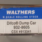 Walthers 932-8605 N Scale CSXT Difco Dump Car #913341 LN/Box