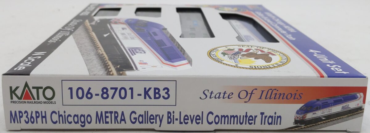 Kato 106-8701-KB3 N MP36PH Chicago Metra Gallery Bi-Level