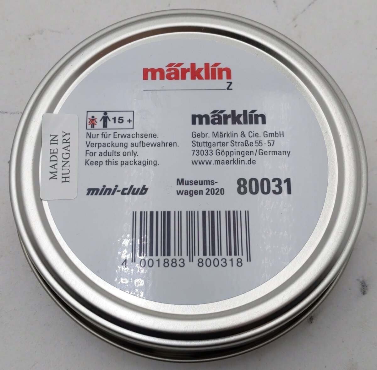 Marklin 80031 Z Scale 2020 Museum Sliding Door Boxcar