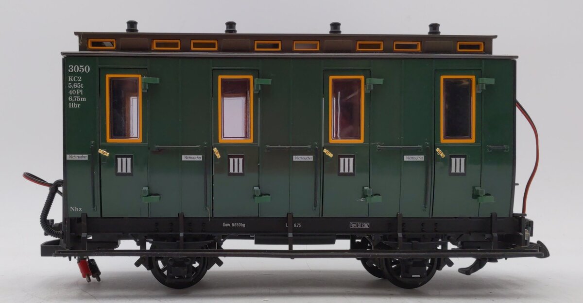 LGB 3050 G Scale European 4-Wheel Illuminated Passenger Car LN/Box