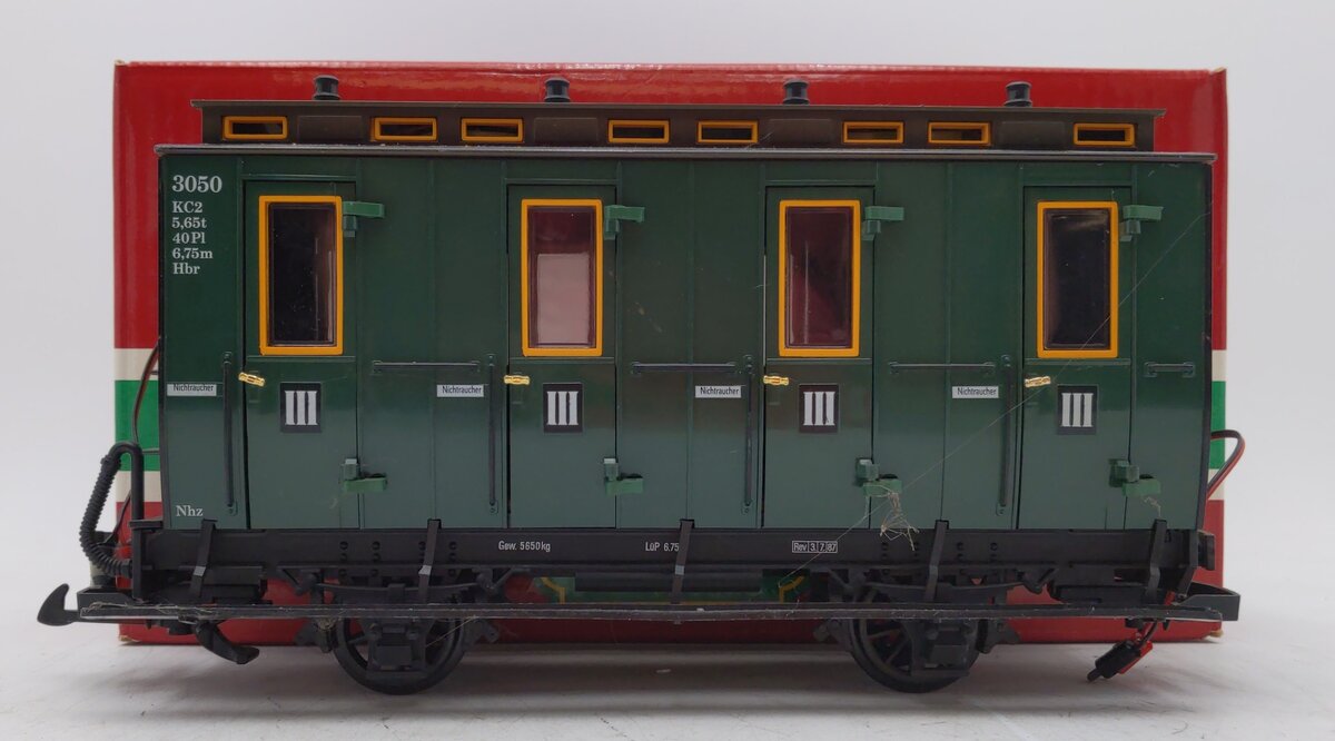 LGB 3050 G Scale European 4-Wheel Illuminated Passenger Car LN/Box