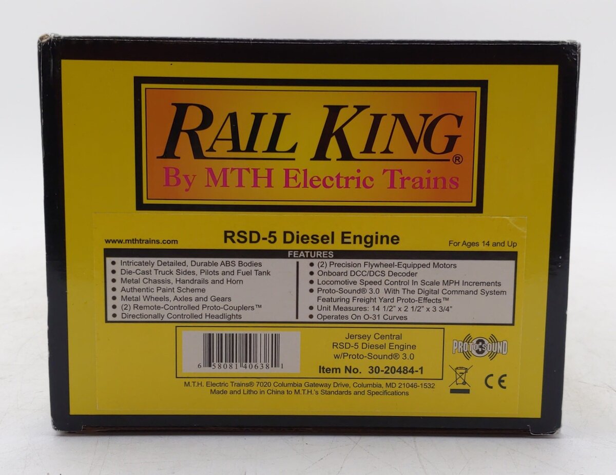 MTH 30-20484-1 Central Railroad of New Jersey RSD-5 Diesel Engine #1606 w/ PS3