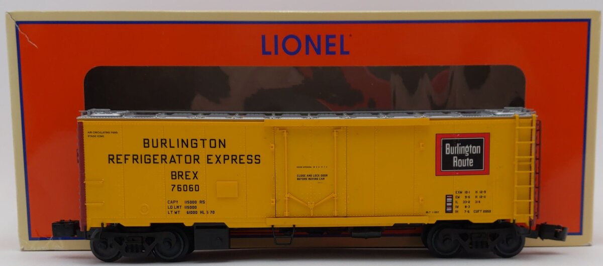 Lionel 6-84117 O Burlington Northern 40' Steel Reefer LN/Box