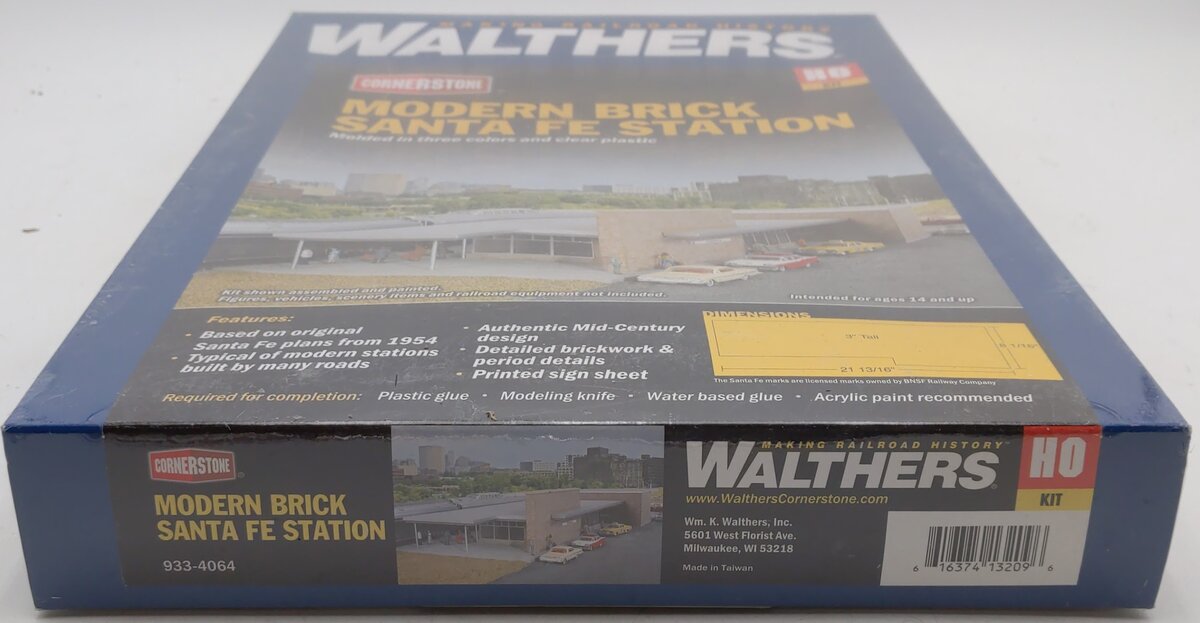 Walthers 933-4064 HO Modern Brick Santa Fe Station Commercial Building Kit