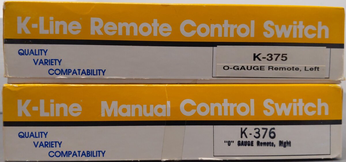 K-line Remote Control Left & Right Turnouts: K-375 & K-376 [2]/Box