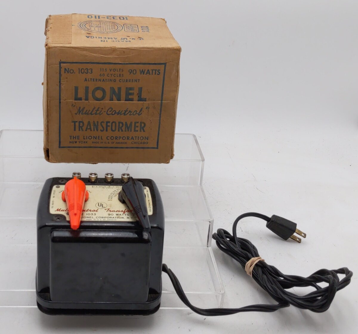 Lionel 1033 Vintage O 90 Watt Transformer w/ Whistle EX/Box