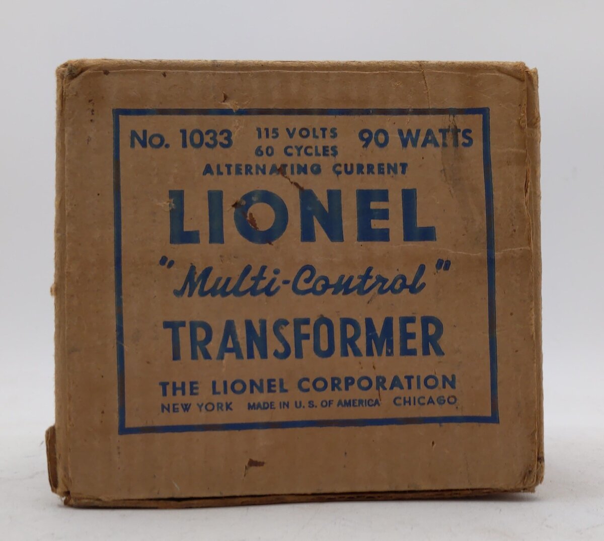 Lionel 1033 Vintage O 90 Watt Transformer w/ Whistle EX/Box