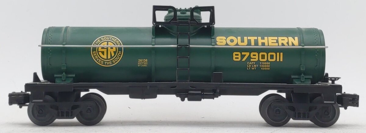 Lionel 6-26136 O Gauge Southern Single Dome Tank Car #8790011 LN/Box