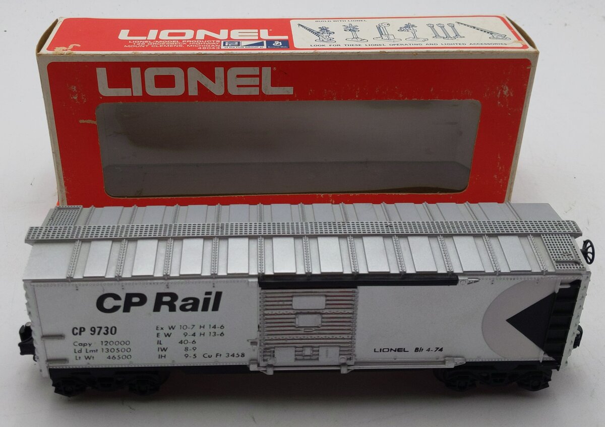 Lionel 6-9730 O Gauge CP Rail Boxcar LN/Box