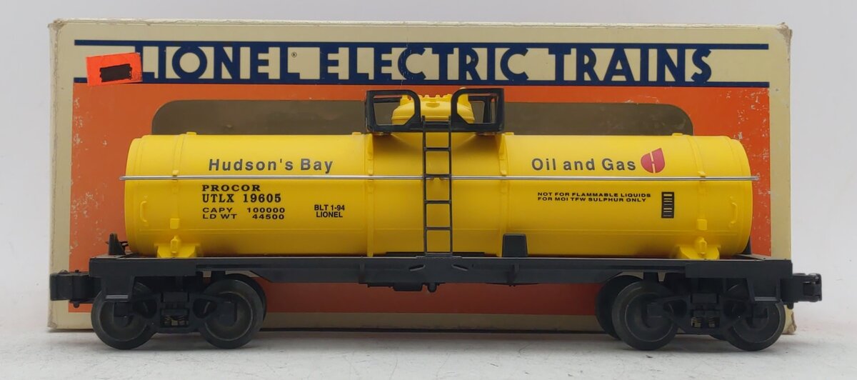 Lionel 6-19605 O Gauge Hudson Bay Single Dome Tank Car LN/Box