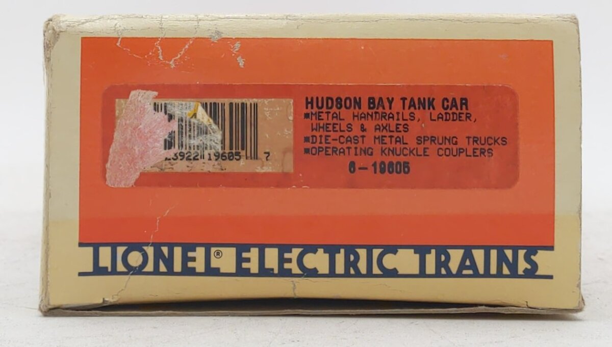 Lionel 6-19605 O Gauge Hudson Bay Single Dome Tank Car LN/Box