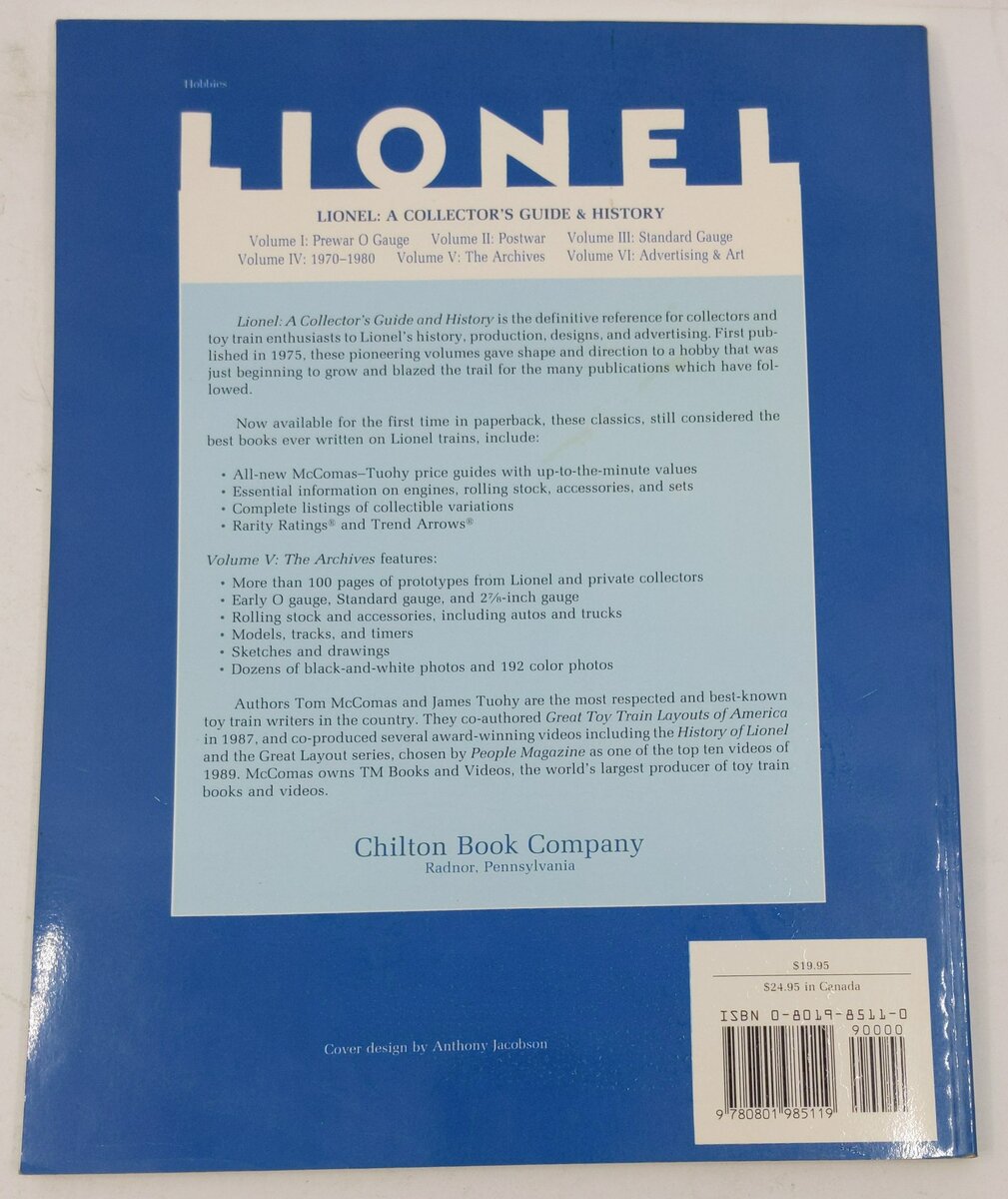 Lionel: A Collector's Guide and History Paperback Book James Tuohy, Tom McComas LN