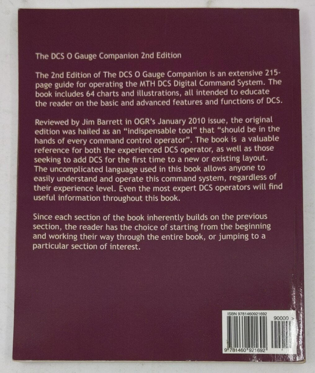 The DCS O Gauge Companion Paperback Book By Barry Broskowitz EX