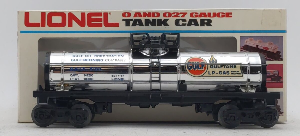 Lionel 6-9189 O Gauge Gulf Chrome Single Dome Tank Car EX/Box