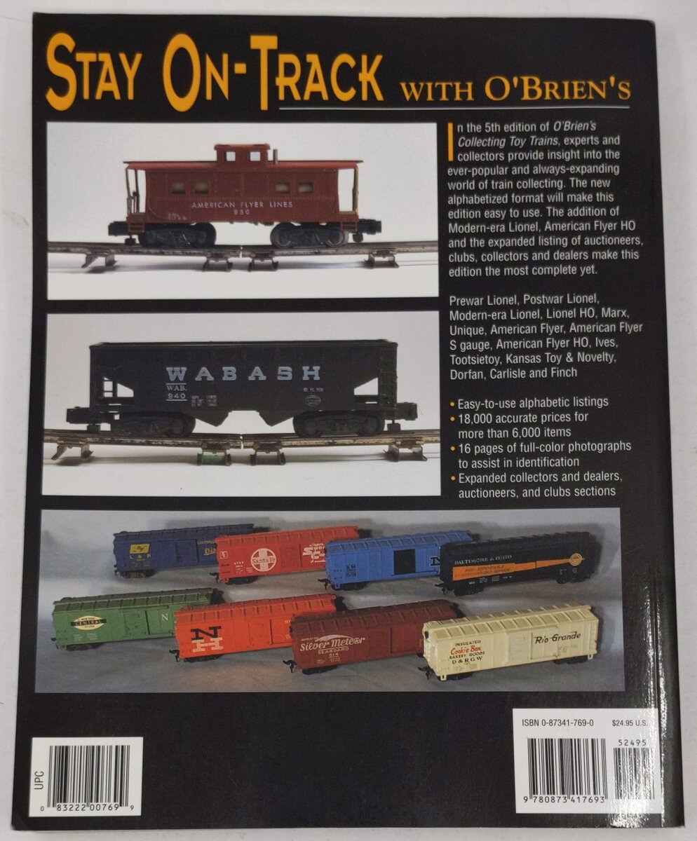 O'Brien's Collecting Toy Trains Paperback Book By Elizabeth A. Stephan EX