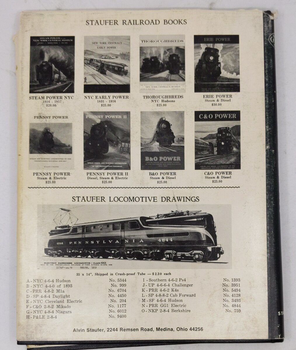 Steam Power of the New York Central System, Vol1 Hardcover Book Alvin F. Staufer VG