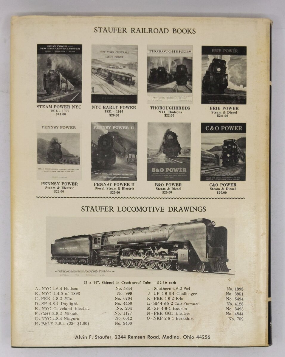New York Central's Early Power 1831-1916 Hardcover Book By Alvin F. Staufer VG