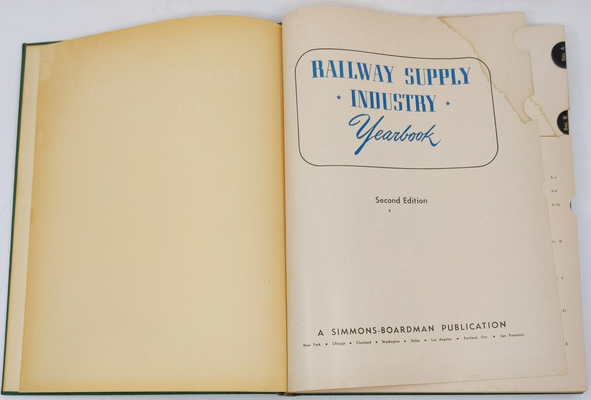 Railway Supply Industry Yearbook 1954 Hardcover Book By Simmons Boardman VG