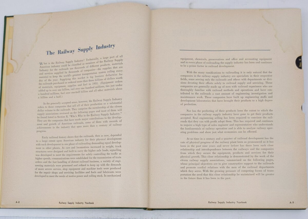 Railway Supply Industry Yearbook 1954 Hardcover Book By Simmons Boardman VG