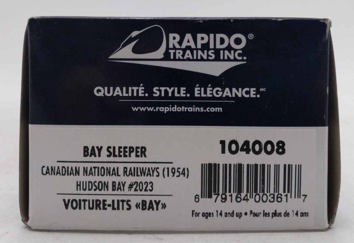 Rapido Trains 104008 HO Canadian National Hudson Bay Sleeper Car #2023 LN/Box