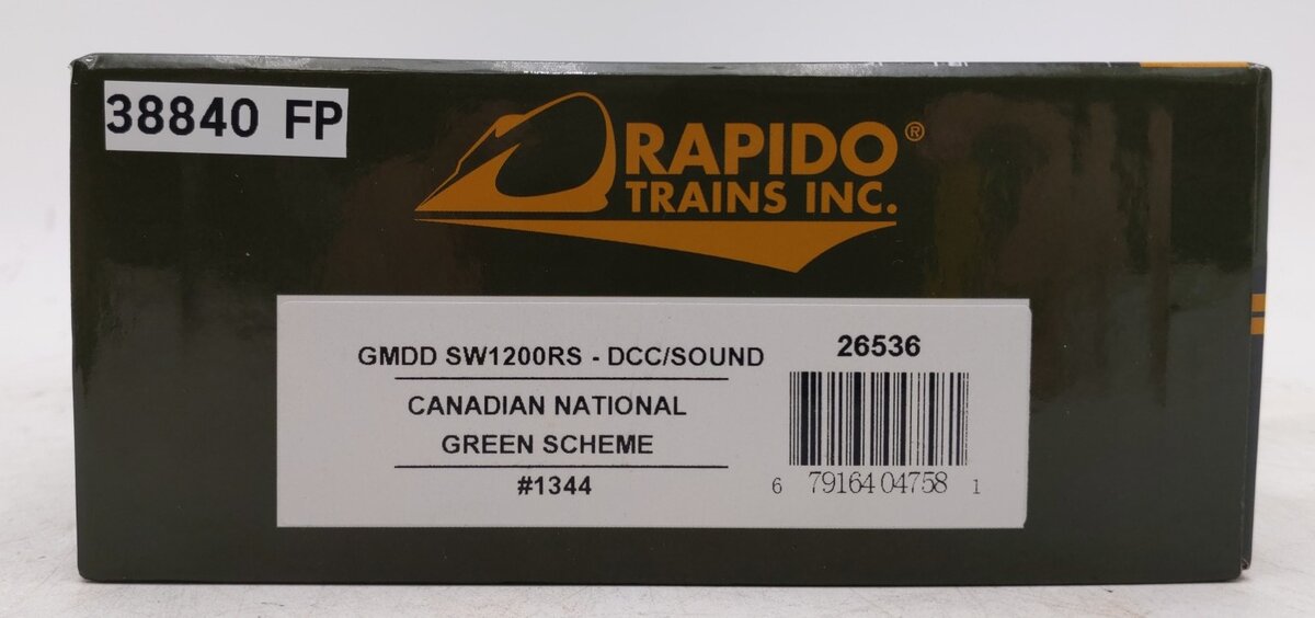 Rapido Trains 26536 HO CN SW1200RS 1954 Grn #1344 w/sd