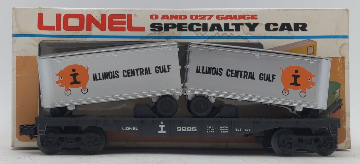 Lionel 6-9285 O Gauge Illinois Central Gulf Flatcar w/Vans