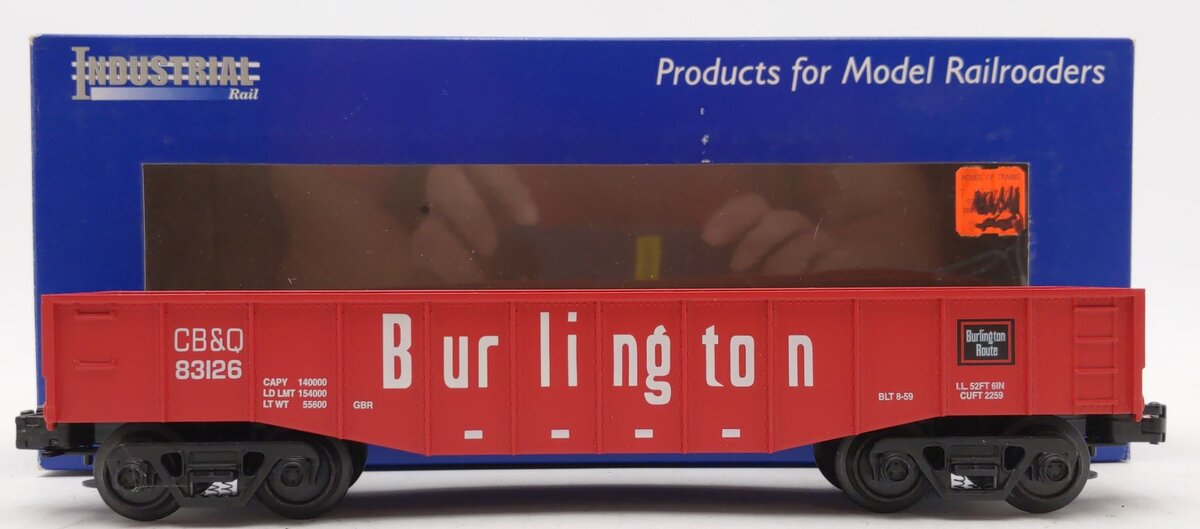 Industrial Rail 5003 O Gauge  Burlington Route Gondola #83126 EX/Box
