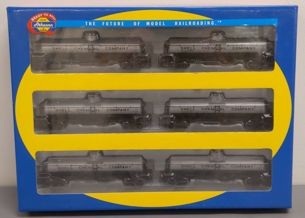 Athearn 73211 HO Scale Shell Chemical Company Single Dome Tank Car (Set of 6) LN/Box