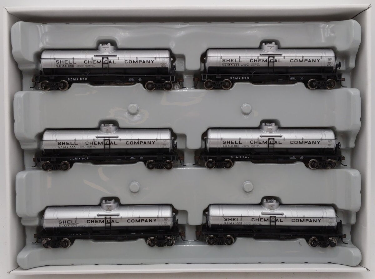 Athearn 73211 HO Scale Shell Chemical Company Single Dome Tank Car (Set of 6)