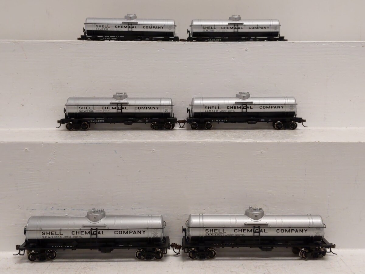 Athearn 73211 HO Scale Shell Chemical Company Single Dome Tank Car (Set of 6) LN/Box