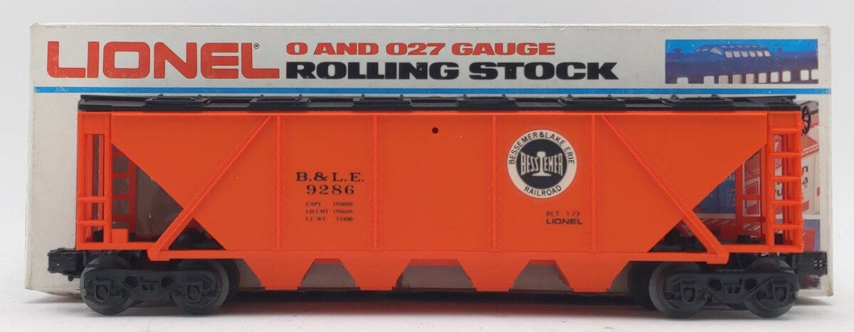Lionel 6-9286 O Gauge Bessemer and Lake Erie Covered Quad Hopper #9286 LN/Box