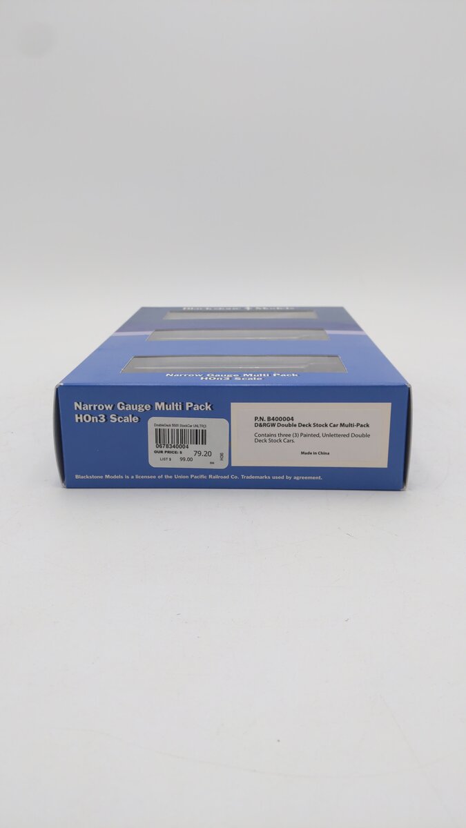 Blackstone Models B400004 HOn3 D&RGW Double deck Stock Car (3) LN/Box