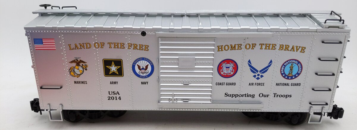 USA Trains R19095 G Military Series "Support Our Troops Simulated Wood Box Car