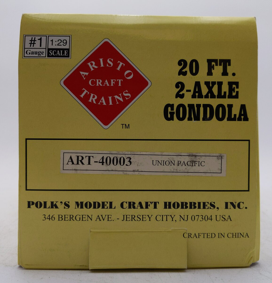 Aristo-Craft 40003 G Union Pacific 20' Gondola #72122