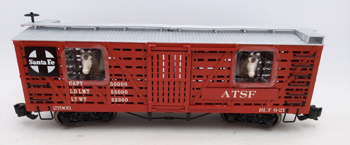 Bachmann 98707 G Atchison Topeaka Santa Fe Animated Stock Car with Horses #27905