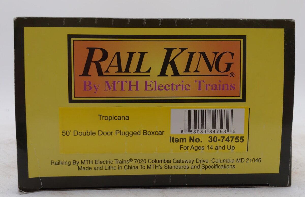 MTH 30-74755 O Tropicana 50' Double Door Plugged Boxcar