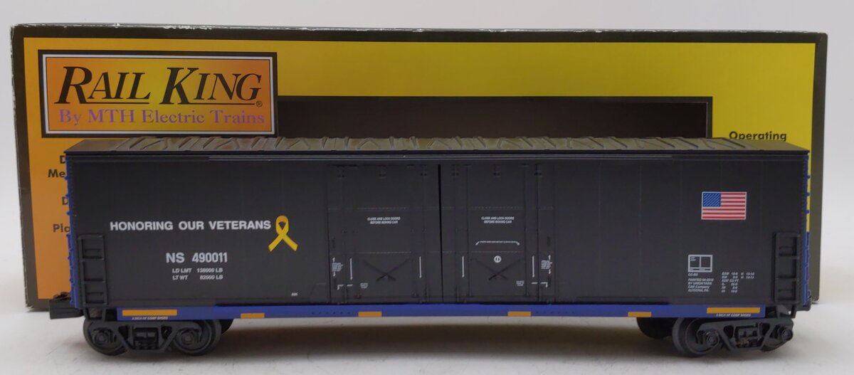 MTH 30-74884 O Gauge Norfolk Southern 50' Double Door Plugged Boxcar #490011