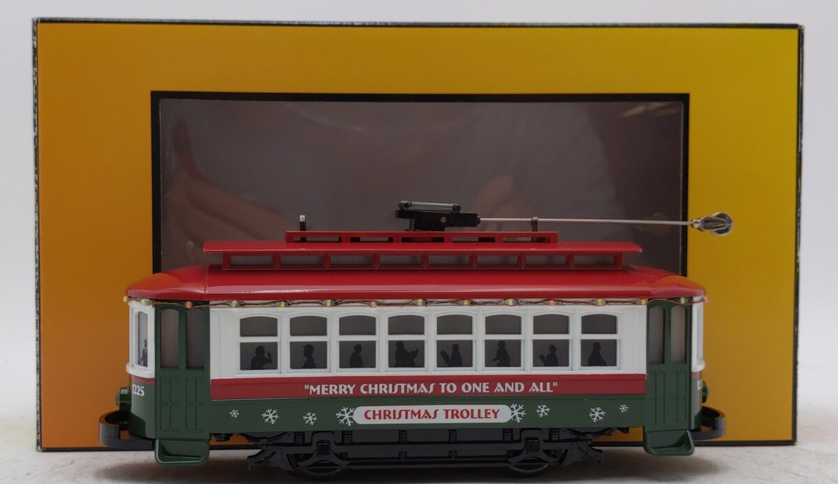 MTH 30-5200 O Christmas RailKing Bump-N-Go Trolley with LED Lights