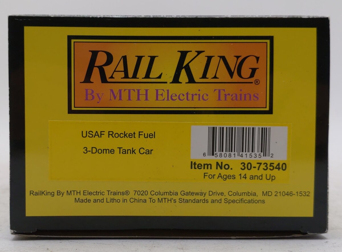 MTH 30-73540 O USAF Rocket Fuel 3-Dome Tank Car #191735