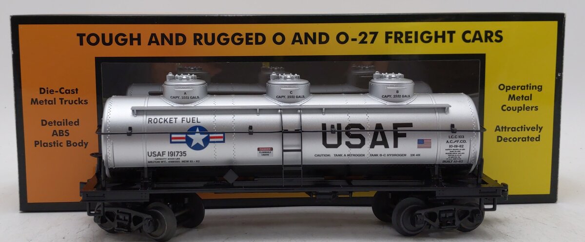MTH 30-73540 O USAF Rocket Fuel 3-Dome Tank Car #191735