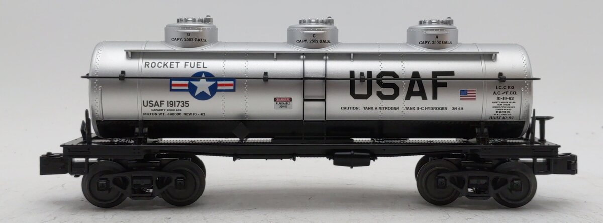 MTH 30-73540 O USAF Rocket Fuel 3-Dome Tank Car #191735