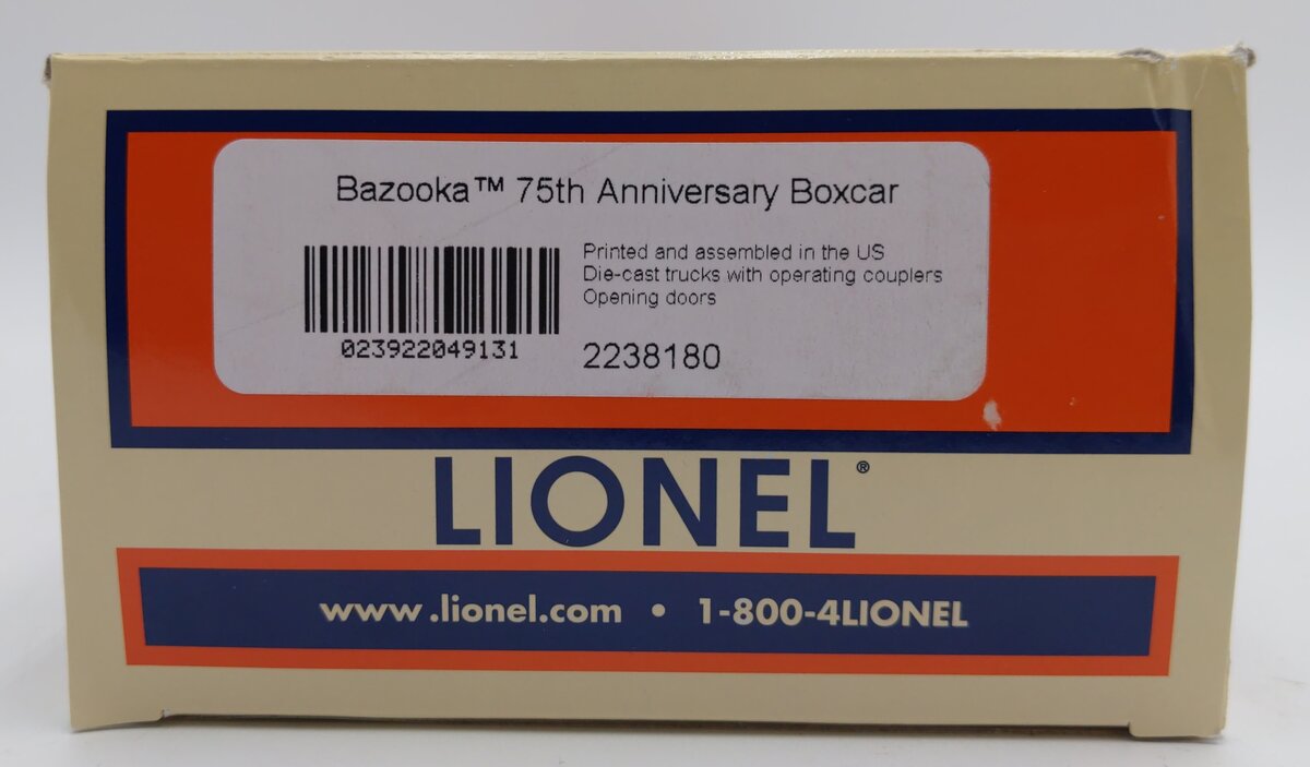 Lionel 2238180 O Bazooka 75th Anniversary MUSA Boxcar