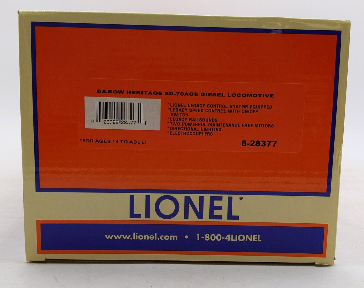 Lionel 6-28377 O Rio Grande UP Heritage Legacy SD70ACe Diesel Locomotive #1870