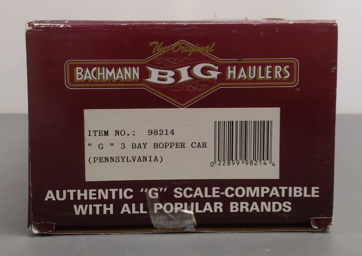 Bachmann 98214 G Scale Pennsylvania 3 Bay Hopper #675345 w/ Coal Load LN/Box