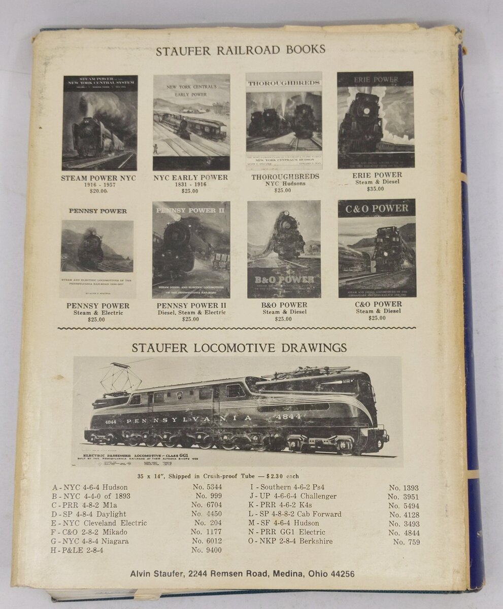 New York Central's Later Power, 1910-1968 Hardcover Book By Alvin Staufer